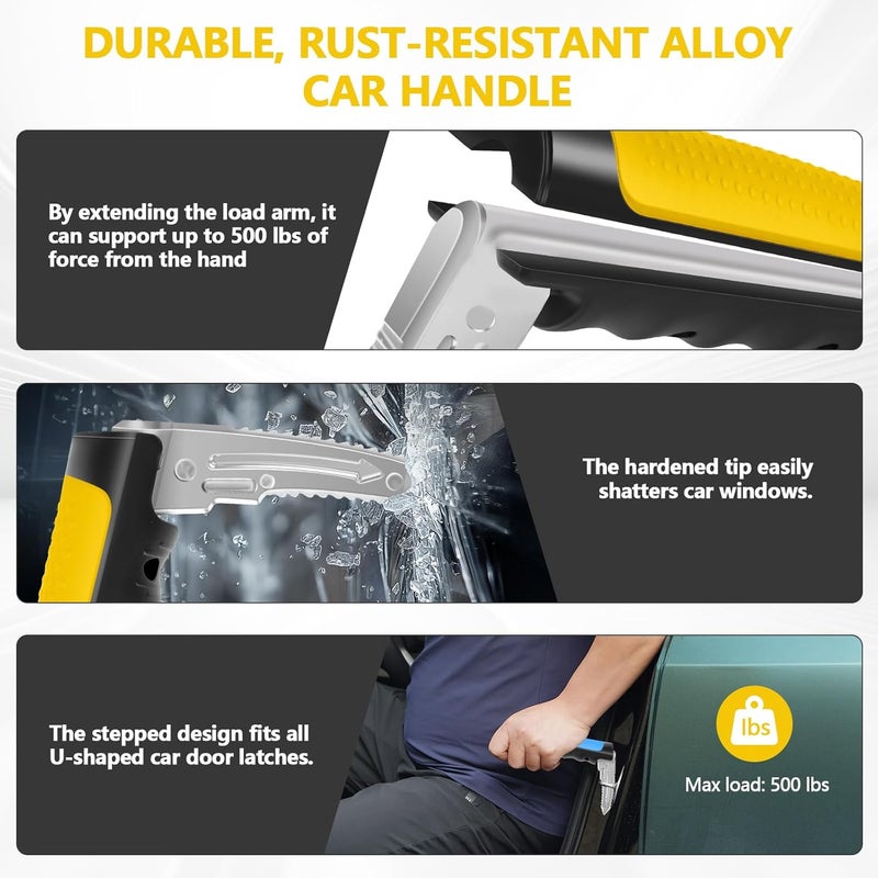 Kaiedos Car Door Handle for Elderly - 2026 New 3-in-1 Car Handle Assist, Auto Cane Portable Vehicle Support Handle Door Assist Bar, Max Load 500 Lbs, Anti-Slip Design (Yellow-1-Pack Car Handle) - Image 5
